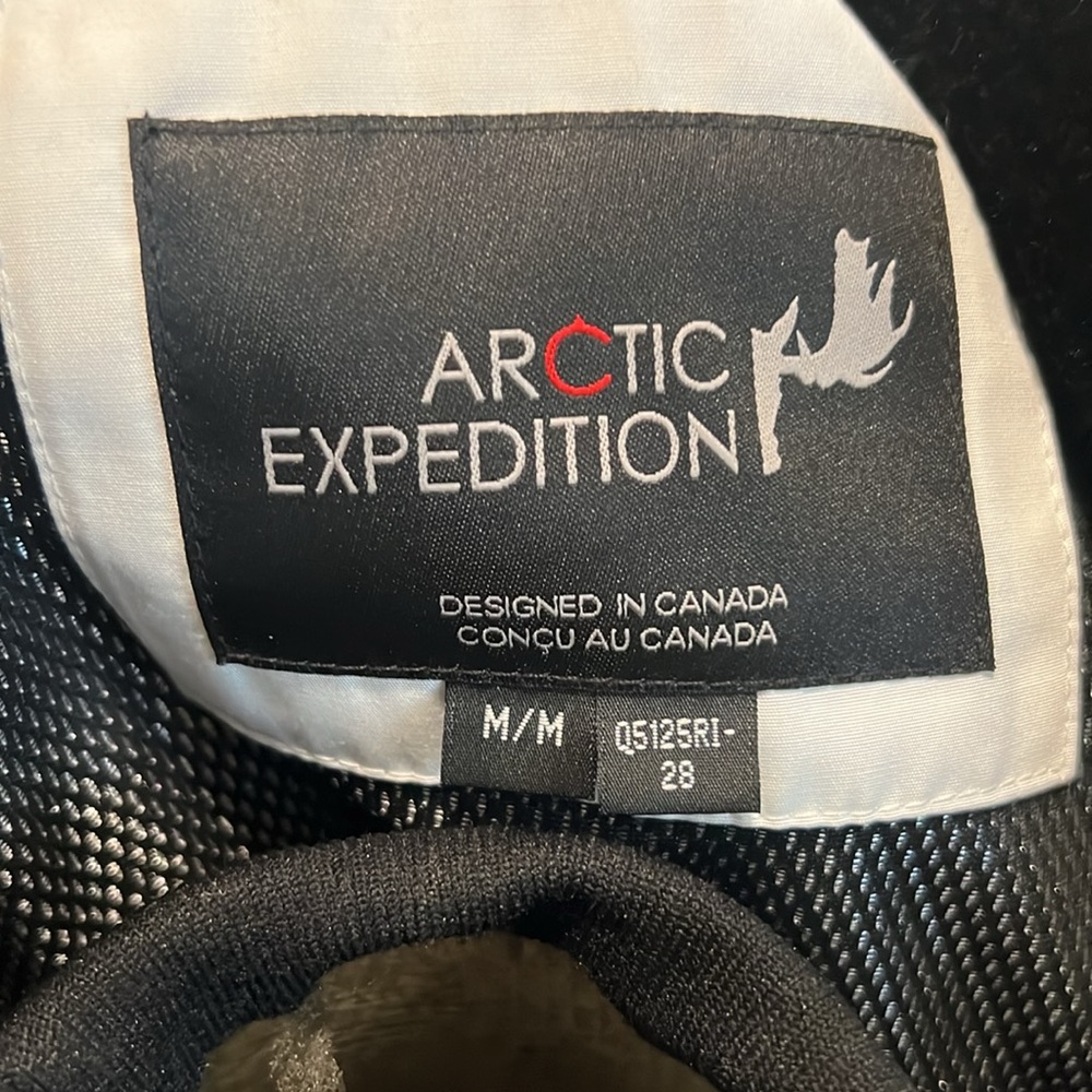 Arctic Expedition Down Coat with Faux Fur Removable Hood White Sz M - Picture 11 of 16